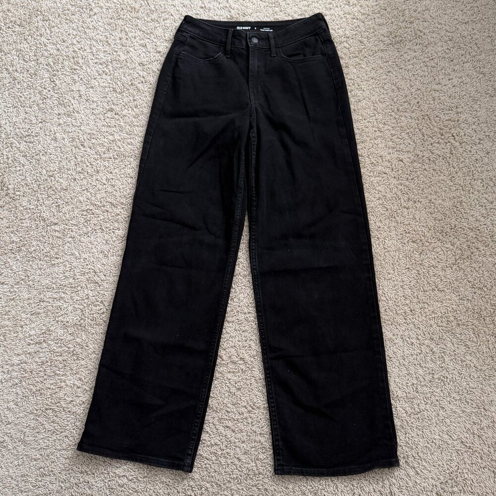 Old Navy Black Wide-Leg Jeans - High-Rise Flare